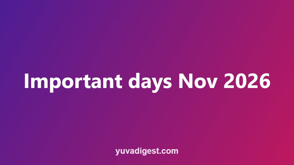 Important days Nov 2026